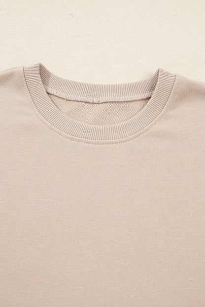 Solid Side Slit Sweatshirt and Leggings Set - FamilyClothes