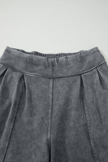 Solid Mineral Wash Jogger Style Pants - FamilyClothes