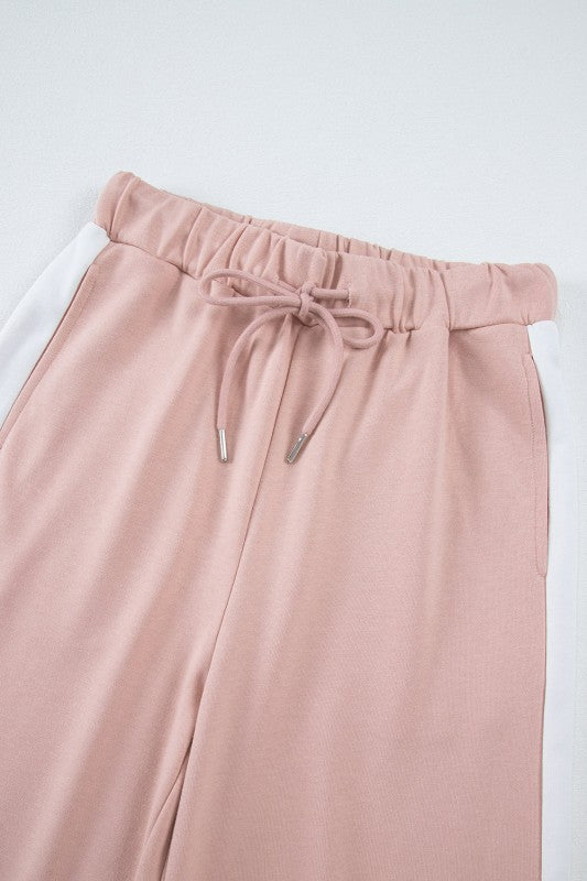 Varsity Stripe Patchwork Pullover and Pant Set - FamilyClothes