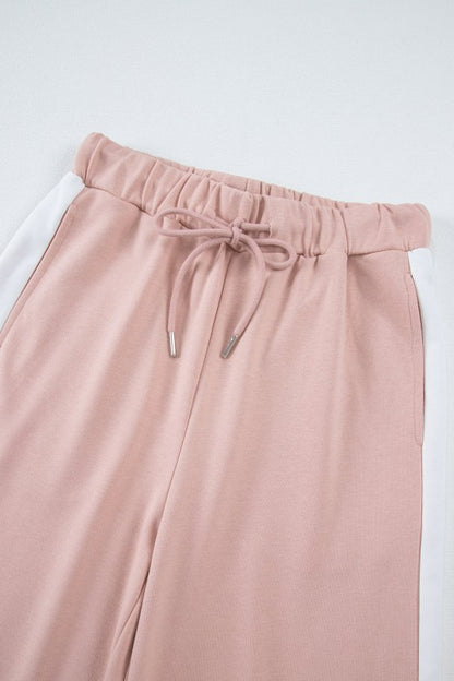 Varsity Stripe Patchwork Pullover and Pant Set - FamilyClothes