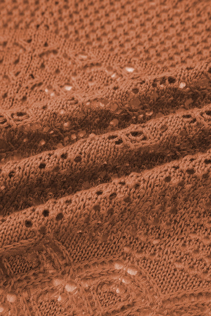 Lapis Mix Pattern Cardigan for Stylish Layering - Hollow Knit Open Front - FamilyClothes