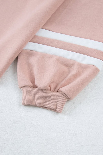 Varsity Stripe Patchwork Pullover and Pant Set - FamilyClothes