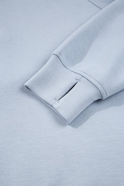 Solid Half-Zip Hoodie and Pants Set - FamilyClothes