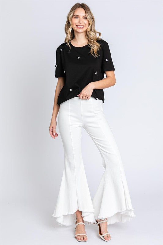 Stretch Denim Pintuck Pleated Jeans - FamilyClothes