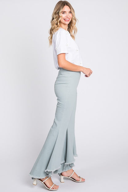 Stretch Denim Pintuck Pleated Jeans - FamilyClothes