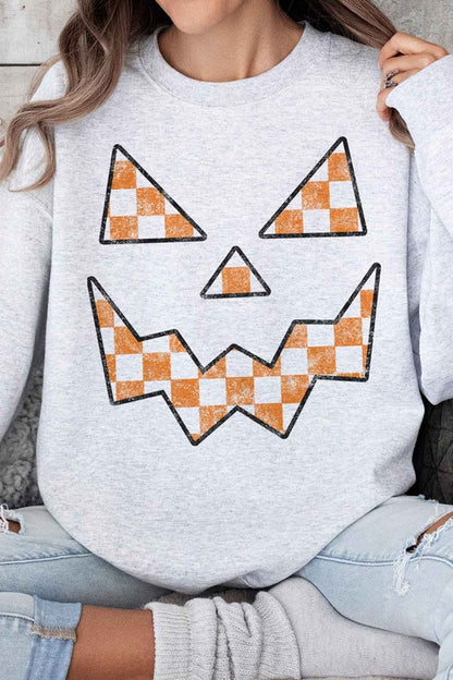 HALLOWEEN CHECKER JACK OVERSIZED SWEATSHIRT - FamilyClothes