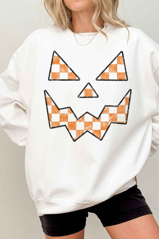 HALLOWEEN CHECKER JACK OVERSIZED SWEATSHIRT - FamilyClothes