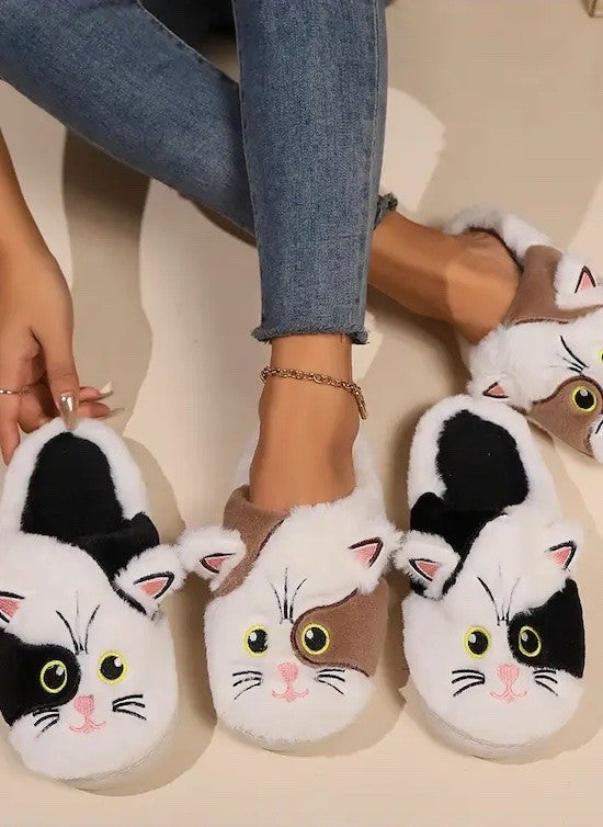 Cat fluffy slippers - FamilyClothes