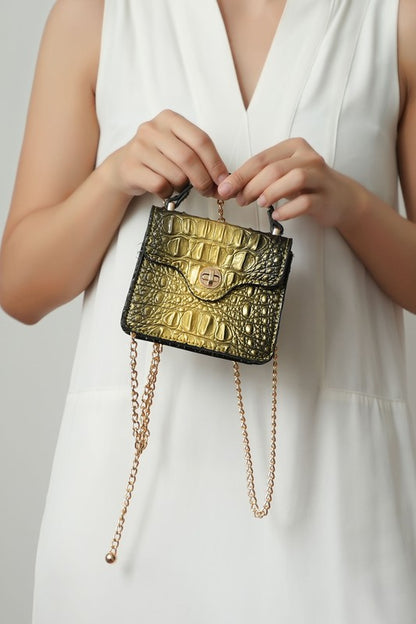 MKF Luxe Mini Satchel with Chain Strap by Mia K - FamilyClothes