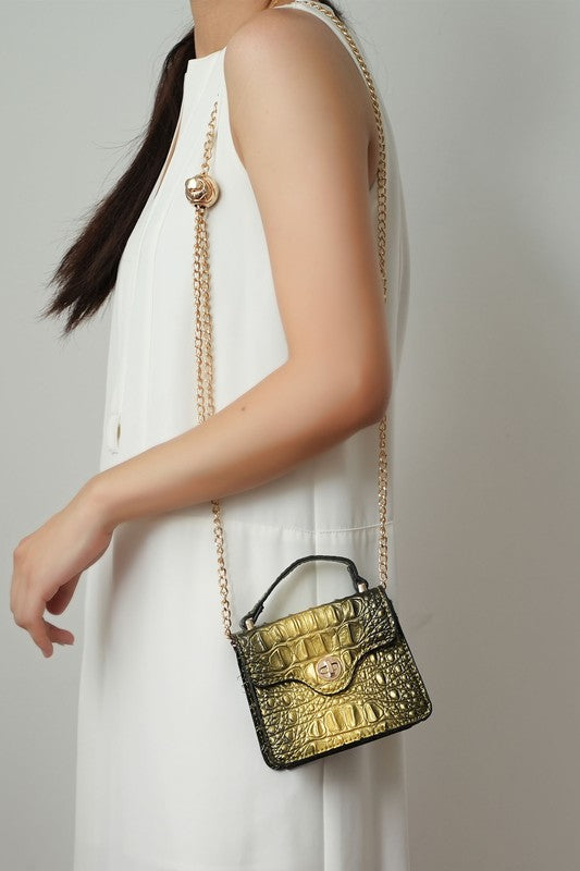 MKF Luxe Mini Satchel with Chain Strap by Mia K - FamilyClothes