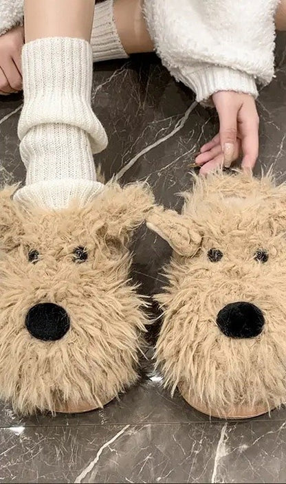 Fluffy Dog slippers - FamilyClothes