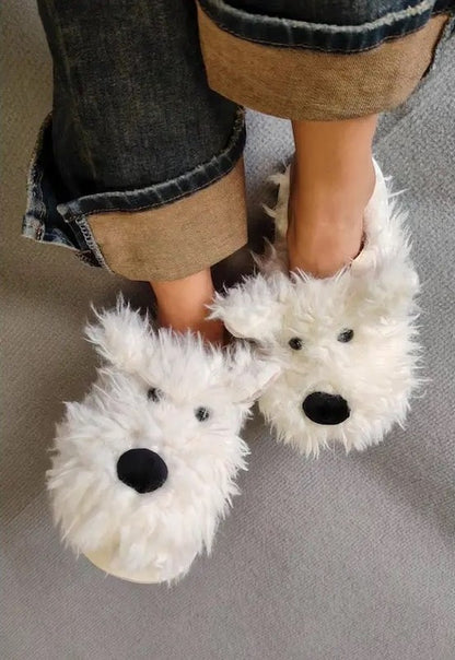 Fluffy Dog slippers - FamilyClothes