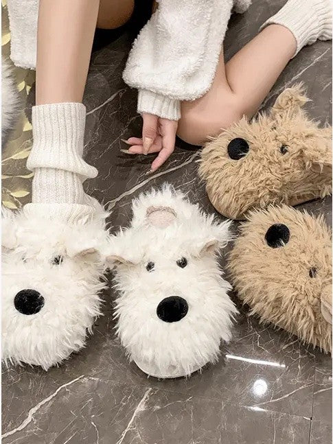 Fluffy Dog slippers - FamilyClothes