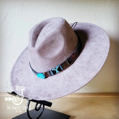 Magenta Navajo Turq Slab Leather Band Choice Hat - FamilyClothes