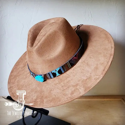 Magenta Navajo Turq Slab Leather Band Choice Hat - FamilyClothes