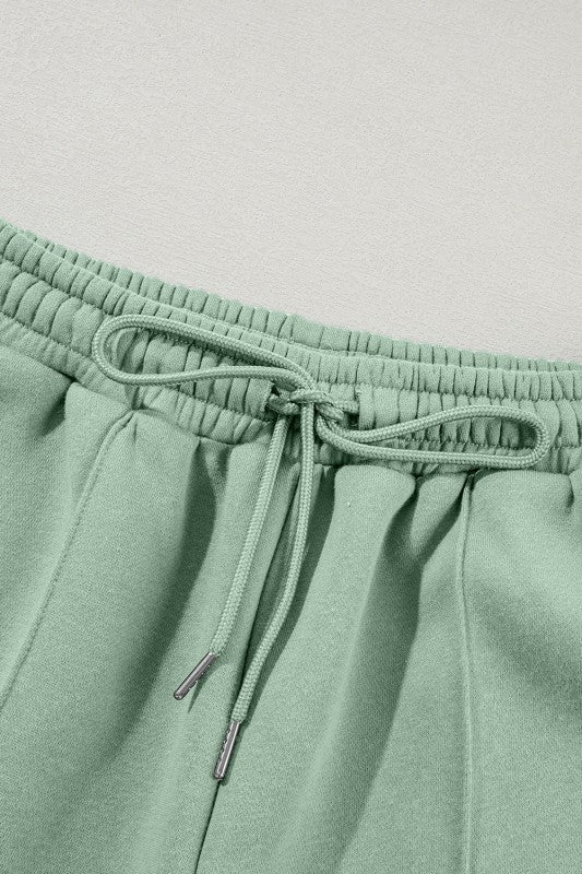 Solid Zip-Up Jacket and Drawstring Pants Set - FamilyClothes