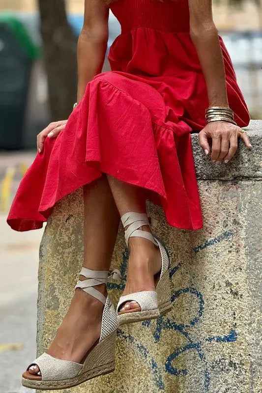 peach smocked maxi dress - FamilyClothes