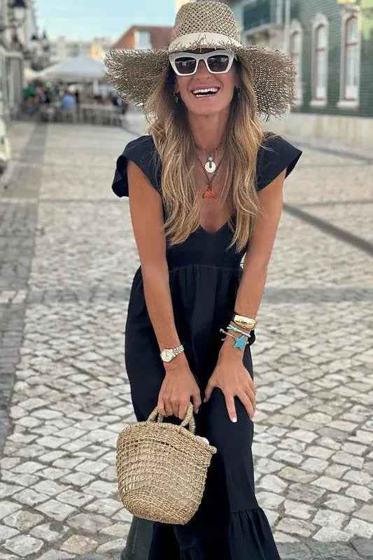 peach smocked maxi dress - FamilyClothes