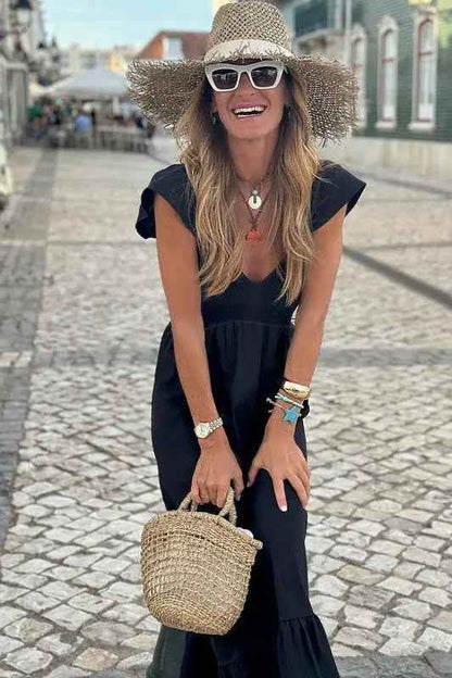 peach smocked maxi dress - FamilyClothes