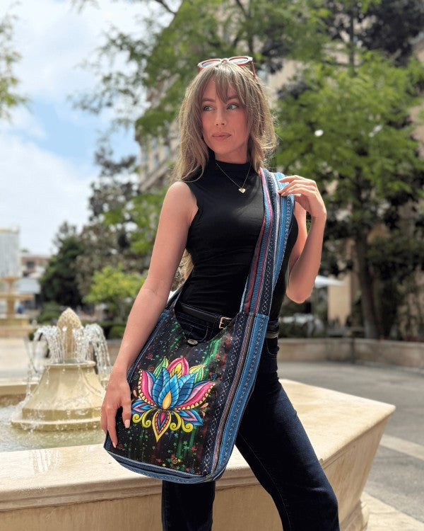 Kathmandu Collection Lotus Handmade Hobo Bag - FamilyClothes