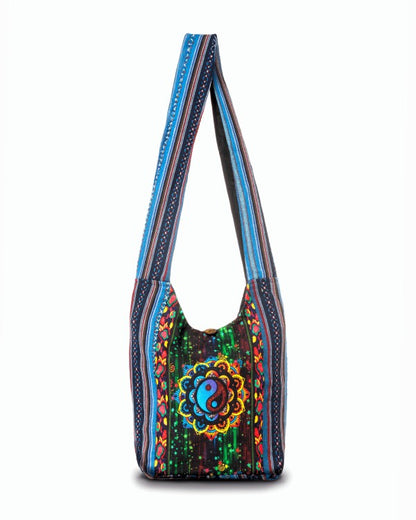 Kathmandu Collection Yin Yang Print Hobo Bag - FamilyClothes