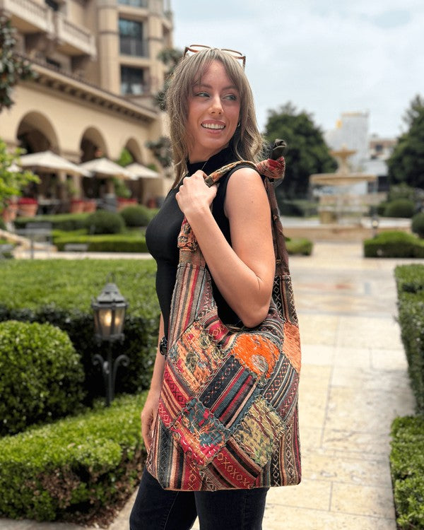Kathmandu Collection Quilted Patchwork Hobo Bag - FamilyClothes