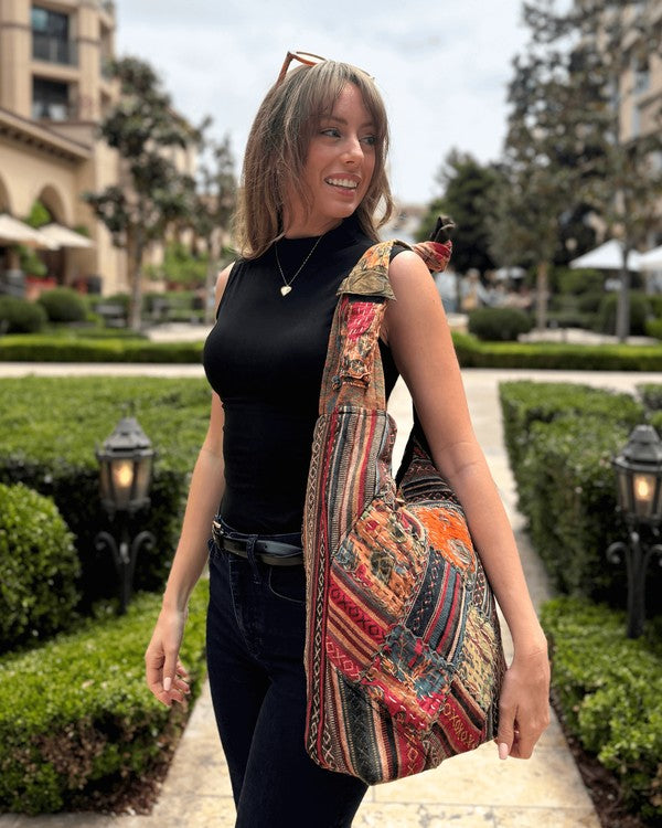 Kathmandu Collection Quilted Patchwork Hobo Bag - FamilyClothes