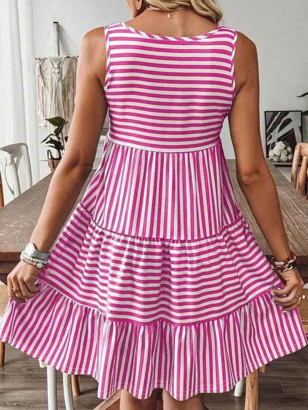 Cotton Pink Blue Multi Way Dress - FamilyClothes