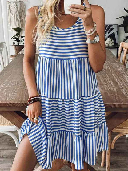 Cotton Pink Blue Multi Way Dress - FamilyClothes