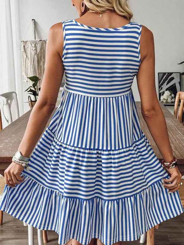 Cotton Pink Blue Multi Way Dress - FamilyClothes