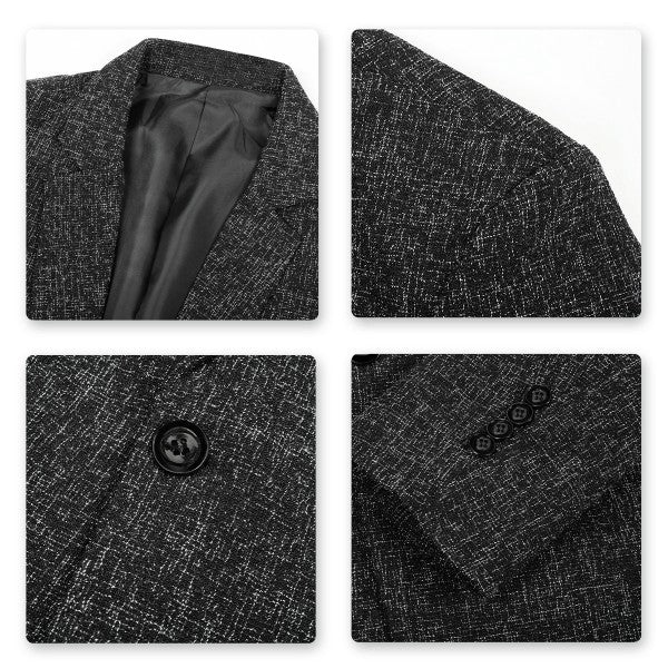 Men's Casual 1 Button Heathered Blazer Jacket - FamilyClothes