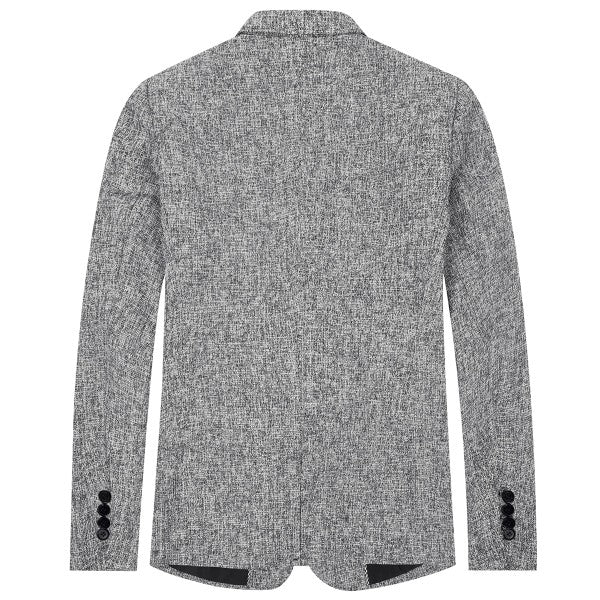 Men's Casual 1 Button Heathered Blazer Jacket - FamilyClothes