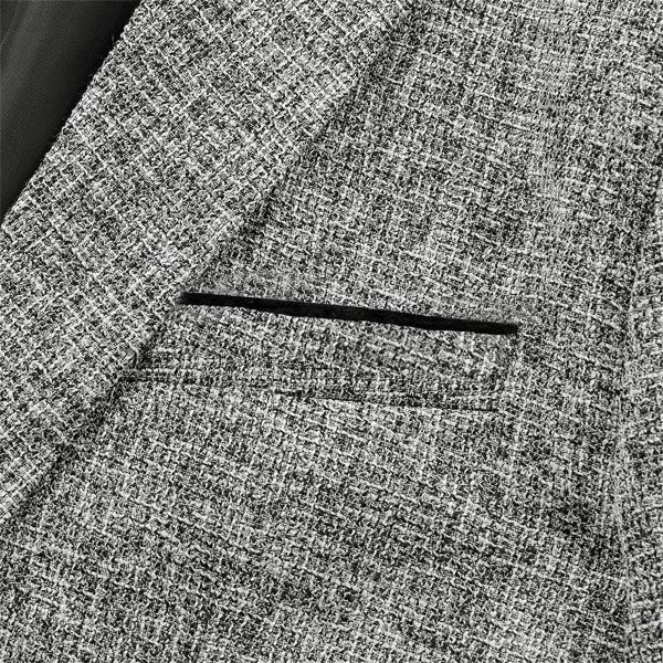 Men's Casual 1 Button Heathered Blazer Jacket - FamilyClothes