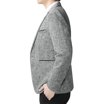 Men's Casual 1 Button Heathered Blazer Jacket - FamilyClothes