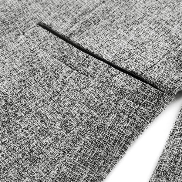 Men's Casual 1 Button Heathered Blazer Jacket - FamilyClothes