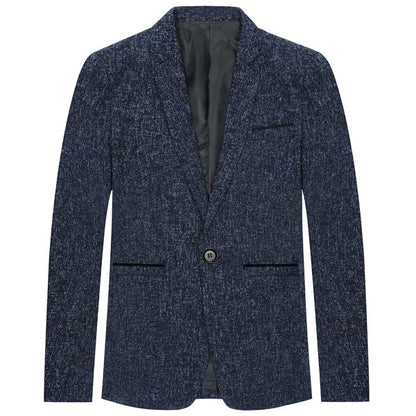 Men's Casual 1 Button Heathered Blazer Jacket - FamilyClothes