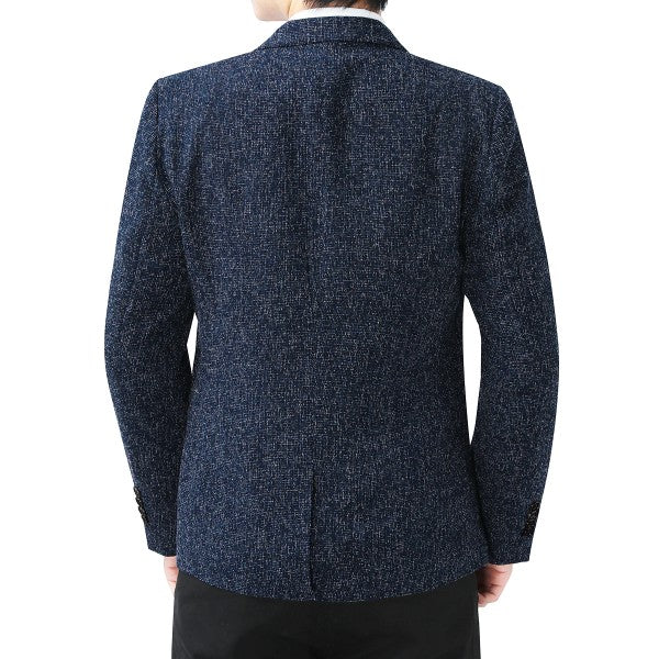 Men's Casual 1 Button Heathered Blazer Jacket - FamilyClothes