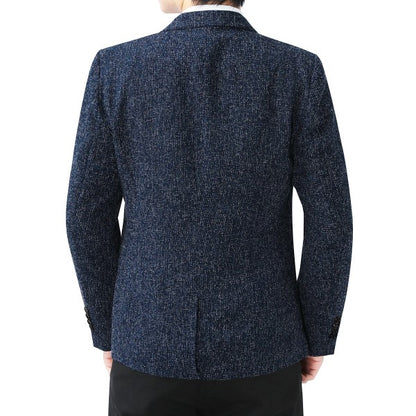 Men's Casual 1 Button Heathered Blazer Jacket - FamilyClothes
