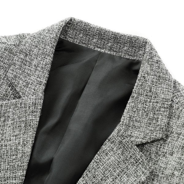 Men's Casual 1 Button Heathered Blazer Jacket - FamilyClothes