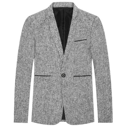 Men's Casual 1 Button Heathered Blazer Jacket - FamilyClothes