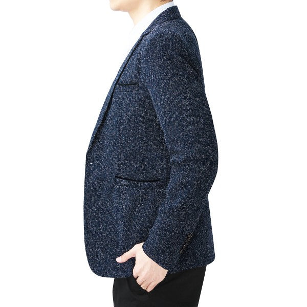 Men's Casual 1 Button Heathered Blazer Jacket - FamilyClothes