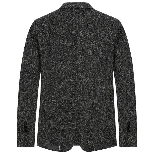 Men's Casual 1 Button Heathered Blazer Jacket - FamilyClothes