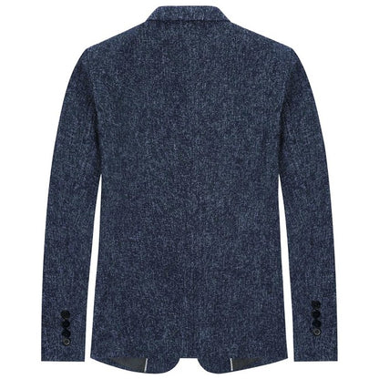 Men's Casual 1 Button Heathered Blazer Jacket - FamilyClothes