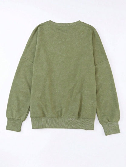 Cotton Acid Mineral Drop Shoulder Relax Sweatshirt - FamilyClothes