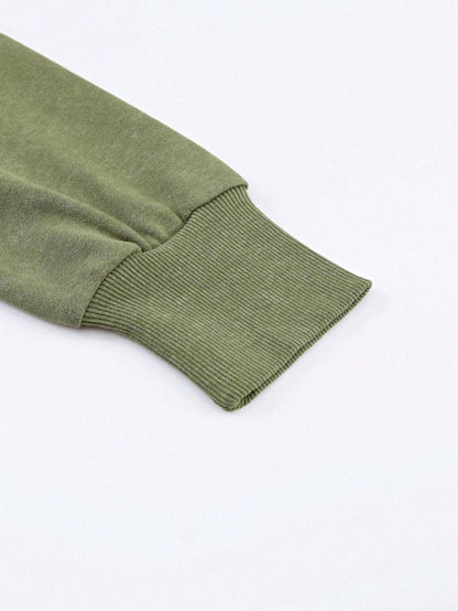 Cotton Acid Mineral Drop Shoulder Relax Sweatshirt - FamilyClothes