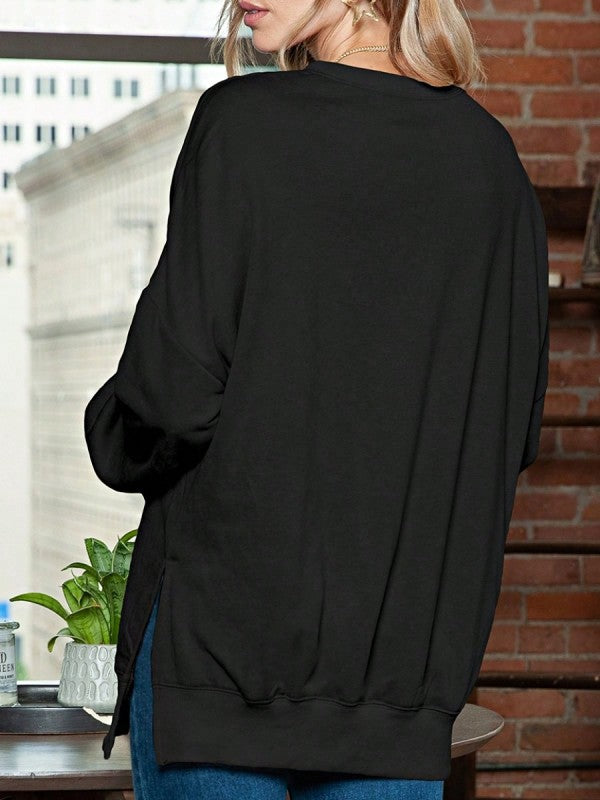 Cotton Acid Mineral Drop Shoulder Relax Sweatshirt - FamilyClothes