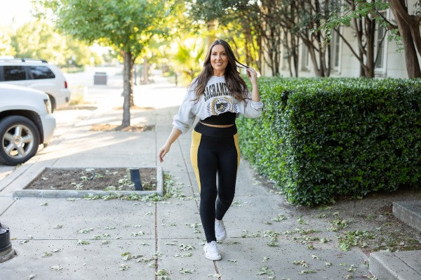 The Yasmine Yellow  Panel Leggings - FamilyClothes