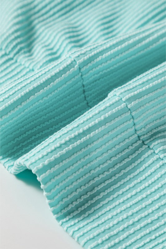 Viscose Corded Texture Plaid Patchwork Split Top - FamilyClothes