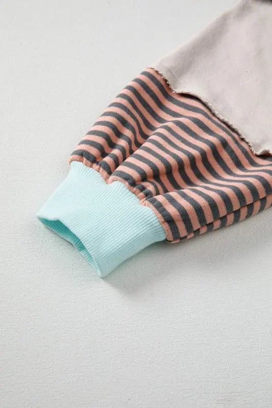 Cotton Colorblock Patchwork Striped  Sweatshirt - FamilyClothes