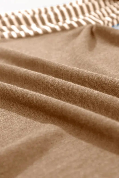 Viscose Striped Raglan Long Sleeve Loose Top - FamilyClothes